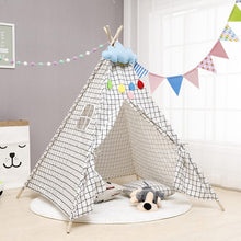 Load image into Gallery viewer, 1.35m Large Teepee Children's Tent Cotton Canvas Kids Tent Children House Wigwam Game House India Triangle Tent Room Decoration