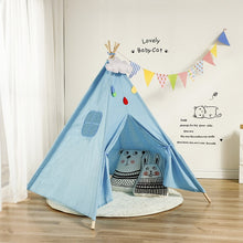 Load image into Gallery viewer, 1.35m Large Teepee Children's Tent Cotton Canvas Kids Tent Children House Wigwam Game House India Triangle Tent Room Decoration