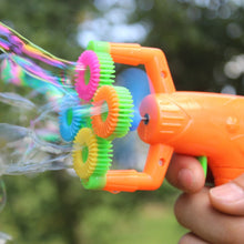 Load image into Gallery viewer, 12*9cm Electric Soap Bubble Gun #5 battery power Automatic Bubble Water blowing machine kids holiday water gun toy d22
