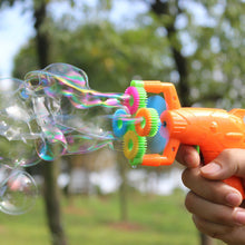 Load image into Gallery viewer, 12*9cm Electric Soap Bubble Gun #5 battery power Automatic Bubble Water blowing machine kids holiday water gun toy d22
