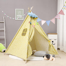 Load image into Gallery viewer, 1.35m Large Teepee Children&#39;s Tent Cotton Canvas Kids Tent Children House Wigwam Game House India Triangle Tent Room Decoration
