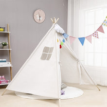 Load image into Gallery viewer, 1.35m Large Teepee Children&#39;s Tent Cotton Canvas Kids Tent Children House Wigwam Game House India Triangle Tent Room Decoration
