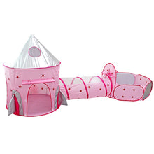 Load image into Gallery viewer, Children&#39;s 3 In 1 tent spaceship tent space yurt tent game pink house Rocket ship Play Tent Ball pool For girl
